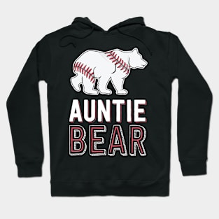 Auntie Bear Baseball Aunt Shirts For Women Softball Game Hoodie